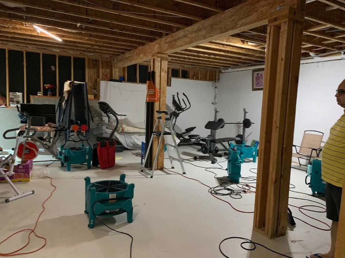 Basement drying equipment setup for Odor Removal & Deodorization in Offutt AFB